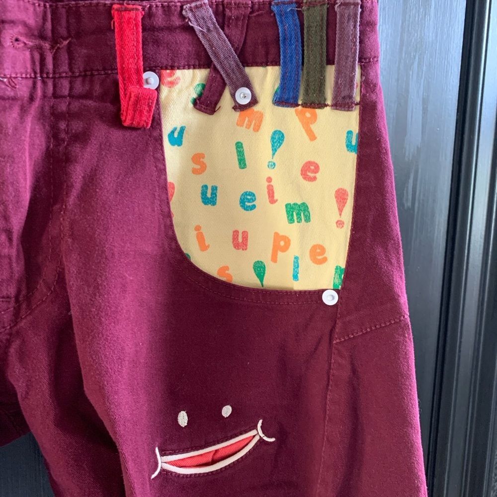 RHP POP ART! UP!SMILE Double Waist Unique Smiley Pants Jeans | Medium - Picture 10 of 12
